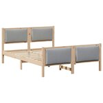 vidaXL Cadre de lit avec tête de lit Gris clair 135 x 190 cm tissu