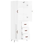 vidaXL Buffet haut Blanc 69 5x34x180 cm Bois d'ingénierie