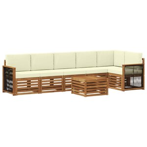vidaXL Ensemble de canapés d'extérieur 6 pc Naturel et Crème