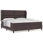 vidaXL Lit à ressorts avec matelas marron foncé  200x200 cm en tissu