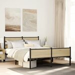 vidaXL Cadre de lit sans matelas chêne sonoma 150x200 cm