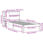 vidaXL Lit bibliothèque sans matelas blanc 75x190cm bois de pin massif
