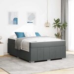 vidaXL Cadre de lit avec matelas Gris foncé 160 x 200 cm tissu