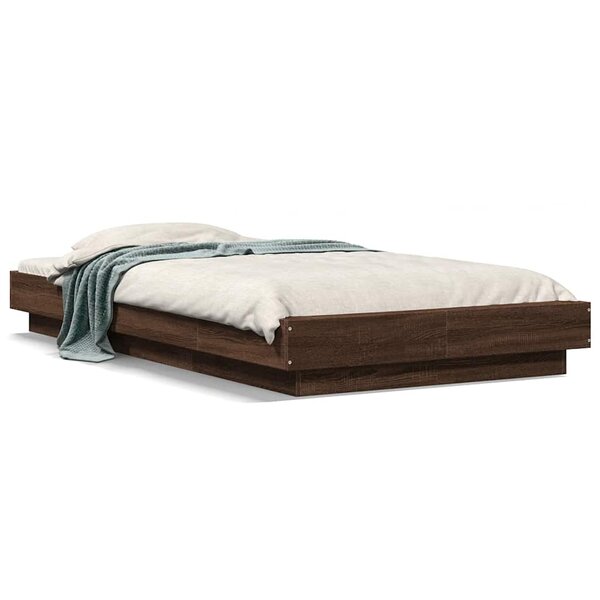 vidaXL Cadre de lit sans matelas chêne marron 100x200 cm
