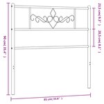 vidaXL Tête de lit métal blanc 80 cm