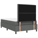 vidaXL Lit à ressorts avec matelas Gris foncé 120 x 200 cm tissu
