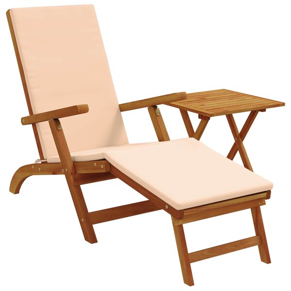 vidaXL Chaise longue inclinable et pliable 2 Pièces Beige