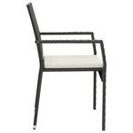 vidaXL Ensemble à manger de jardin avec coussins 3 Pièces Noir