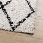vidaXL Tapis shaggy à poils longs moderne crème et noir 240x240 cm