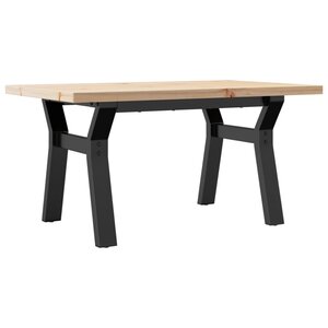 vidaXL Table basse cadre en Y 80x50x40 5cm bois de pin massif et acier