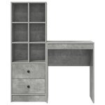 vidaXL Bureau avec rangement en bois d'ingénierie gris béton