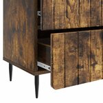 vidaXL Cabinet de chevet avec tiroir Chêne fumé 62 x 34 5 x 49 5 cm