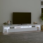 vidaXL Meuble TV avec lumières LED Blanc 260x36 5x40 cm
