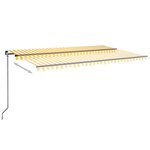 vidaXL Auvent manuel rétractable avec LED 500x300 cm Jaune et blanc