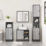 vidaXL Armoire de lavabo de salle de bain sonoma gris 65x33x60 cm