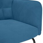 vidaXL Chaise à bascule avec repose-pied bleu velours