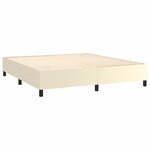 vidaXL Lit à sommier tapissier avec matelas Crème 160x200cm Similicuir