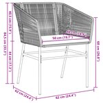 vidaXL Ensemble de salle à manger de jardin 3 pièces avec coussins Noir Rattan Poly