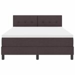 vidaXL Lit à ressorts avec matelas Marron foncé 140 x 190 cm tissu
