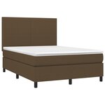 vidaXL Sommier à lattes de lit matelas et LED Marron foncé 140x190 cm