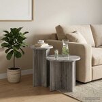 vidaXL Ensemble de tables d'appoint 2 pièces Sonoma gris Ø 45 x 35 cm