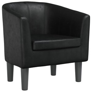 vidaXL Fauteuil cabriolet noir similicuir