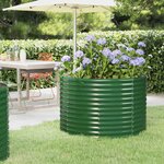 vidaXL Lit surélevé de jardin Acier galvanisé 100x100x68cm Vert