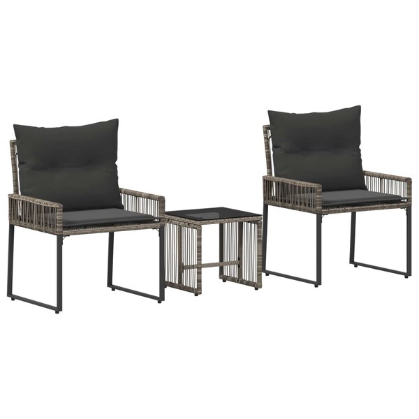 vidaXL Ensemble de meubles d'extérieur 7 pc Gris et Gris foncé