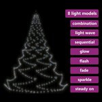 vidaXL Arbre mural avec crochet métallique 260 LED blanc froid 3 m