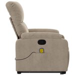 vidaXL Fauteuil inclinable de massage taupe tissu microfibre
