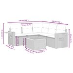 vidaXL Salon de jardin 6 Pièces avec coussins noir résine tressée