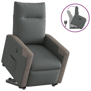 vidaXL Fauteuil inclinable Gris foncé Tissu