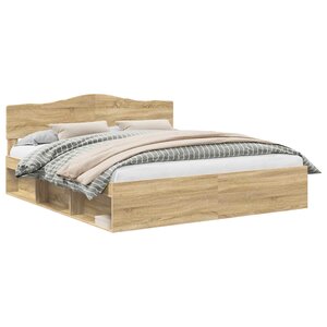 vidaXL Cadre de lit Sonoma 200 x 200 cm Bois de pin massif