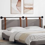 vidaXL Tête de lit suspendue Avec lumière LED Taupe PU antique