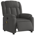 vidaXL Fauteuil inclinable de massage électrique gris foncé tissu