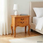 vidaXL Table d'appoint avec tiroir Naturel 60 5 x 30 x 61 cm