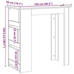 vidaXL Table de bar avec étagère de rangement chêne artisanal