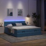 vidaXL Cadre de lit ottoman avec matelas bleu foncé 200x200 cm velours