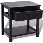 vidaXL Table de chevet 2 Pièces Bois Noir