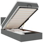 vidaXL Lit ottoman avec matelas et LED gris foncé 90x200 cm tissu