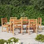 vidaXL Ensemble à manger de jardin 7 Pièces Bois de teck solide