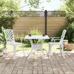 vidaXL Ensemble de bistro 3 Pièces blanc aluminium coulé