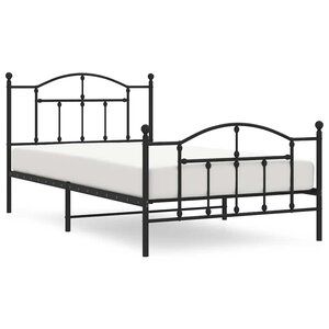 vidaXL Cadre de lit métal sans matelas et pied de lit noir 100x200 cm