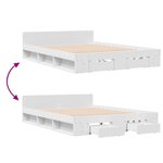 vidaXL Cadre de lit avec tiroirs sans matelas blanc 140x200 cm