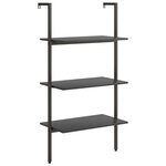 vidaXL Étagère inclinée à 3 niveaux Noir 64x35x120 5 cm