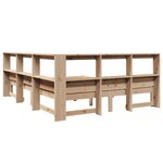 vidaXL Lit bibliothèque sans matelas 135x190 cm bois de pin massif