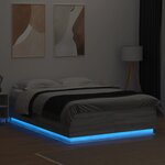 vidaXL Cadre de lit avec lumières LED sonoma gris 160x200 cm