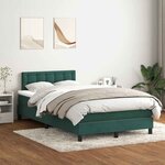 vidaXL Sommier à lattes de lit et matelas vert foncé 120x220cm velours