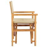 vidaXL Chaise de directeur Marron et beige Bois de teck massif