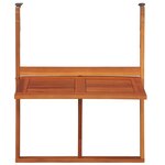 vidaXL Table suspendue de balcon 64 5x44x80 cm Bois d'acacia massif